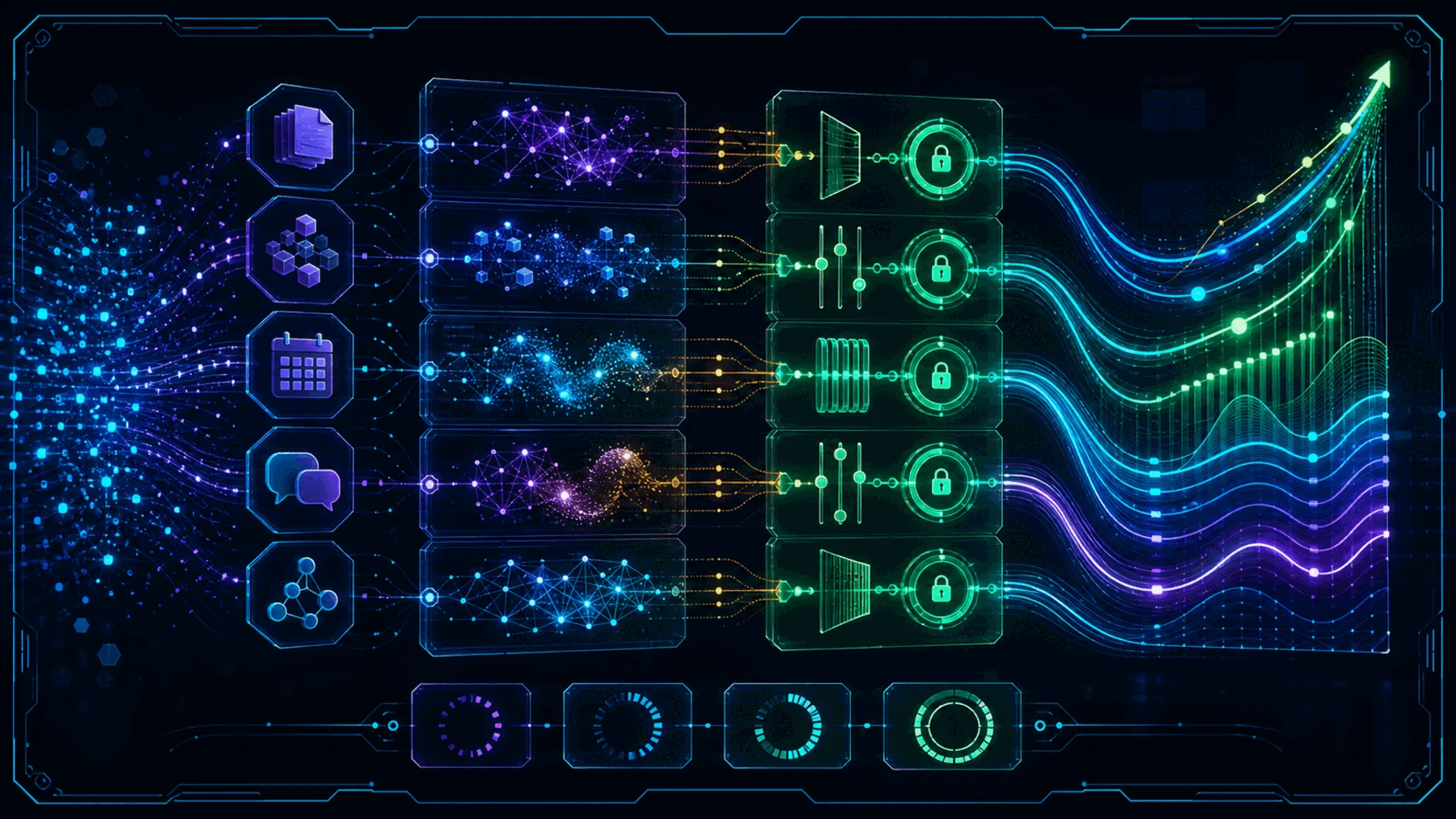 Text-free neon editorial explanatory image for What Reflect Shows: lookback windows, settings location, availability, and source-bounded access rules as explanatory generated art, not proof.